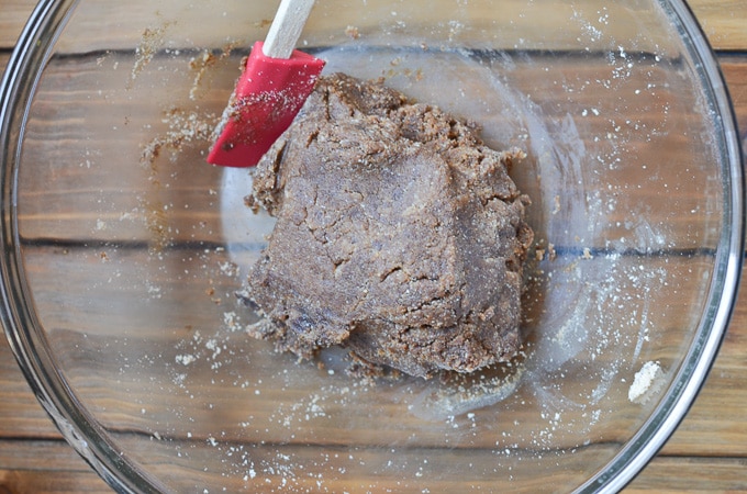 dough in mixing bowl.