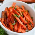 carrot fries on plate.