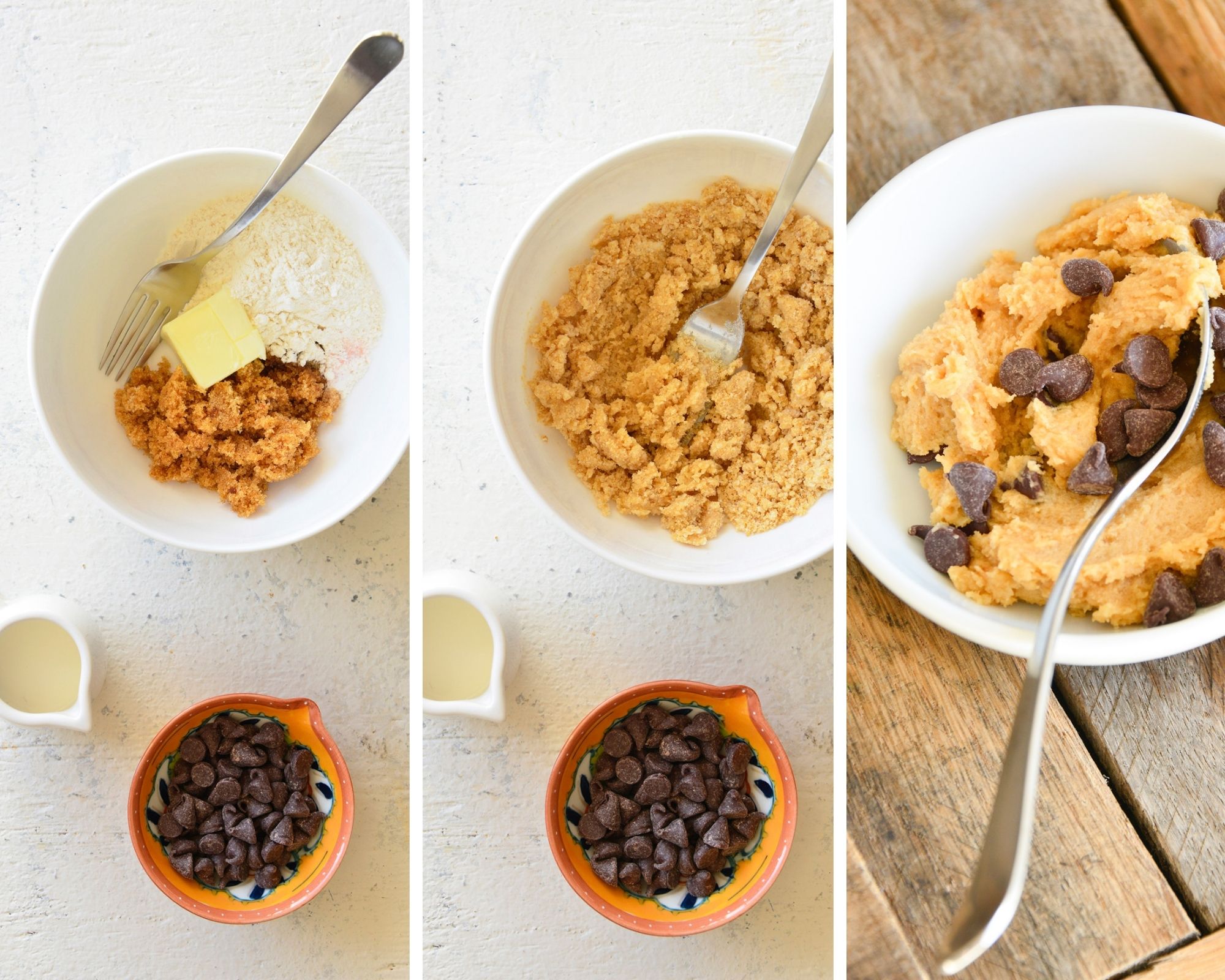 step by step photos of edible cookie dough recipe.