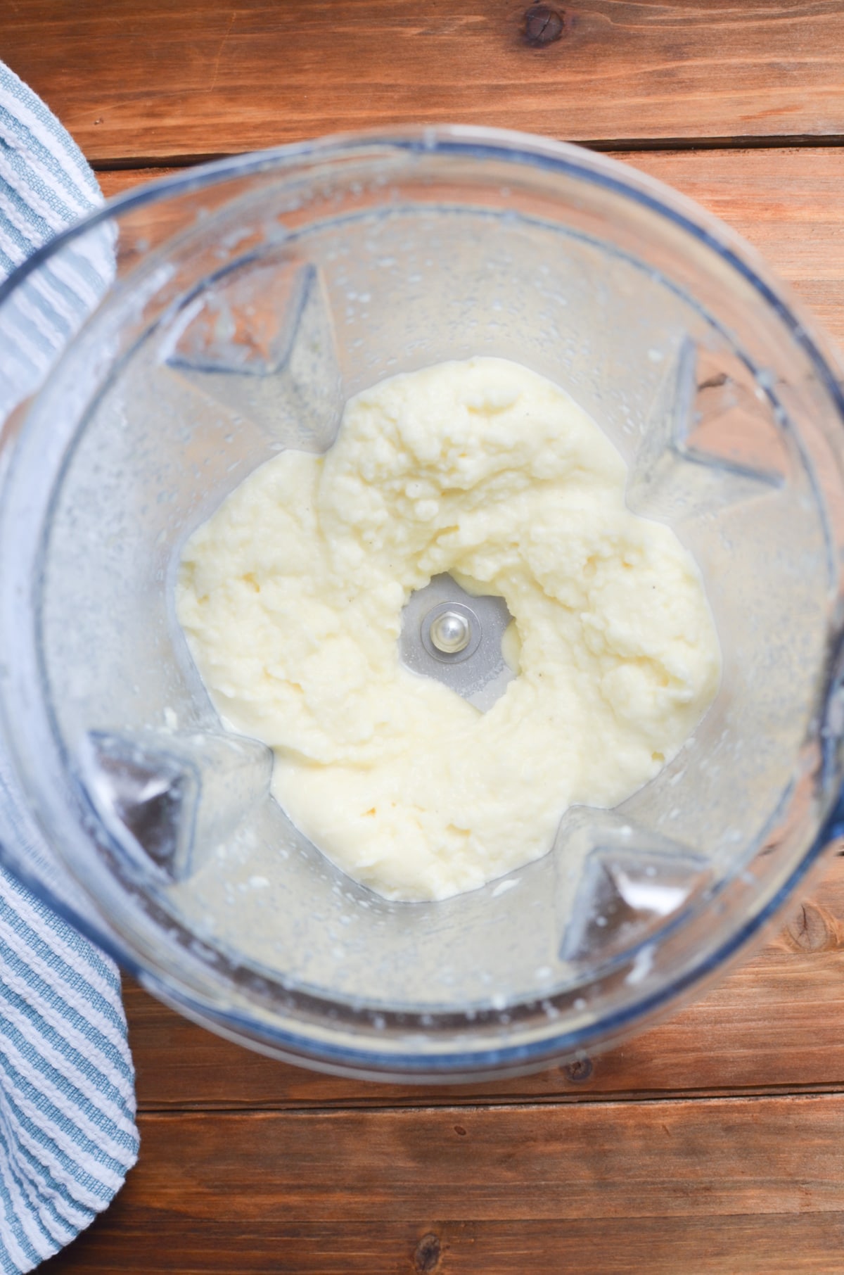 dole whip recipe ingredients in a blender.