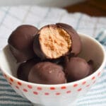 peanut butter balls in a bowl.