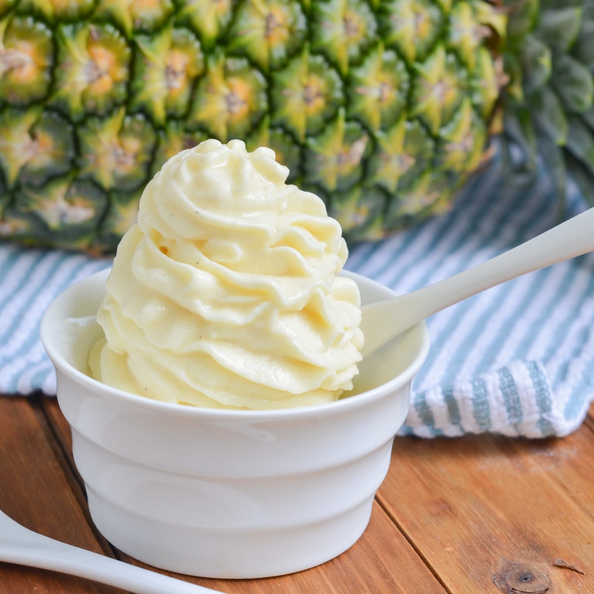 Dole Whip in a white bowl.