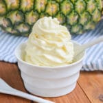 Dole Whip in a white bowl.