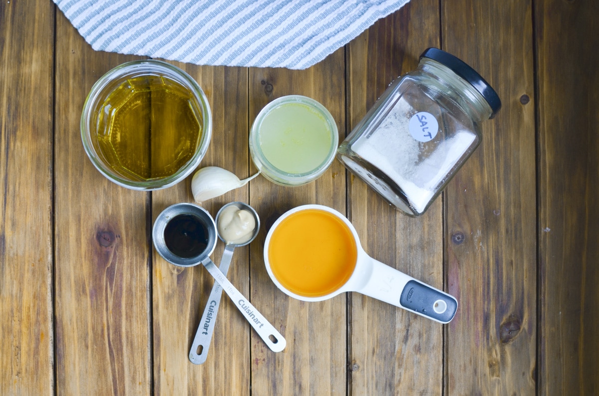 ingredients for kale salad dressing.