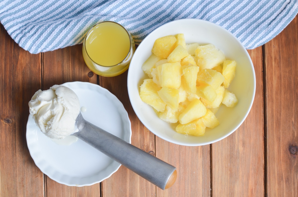 ingredients for Dole Whip recipe.