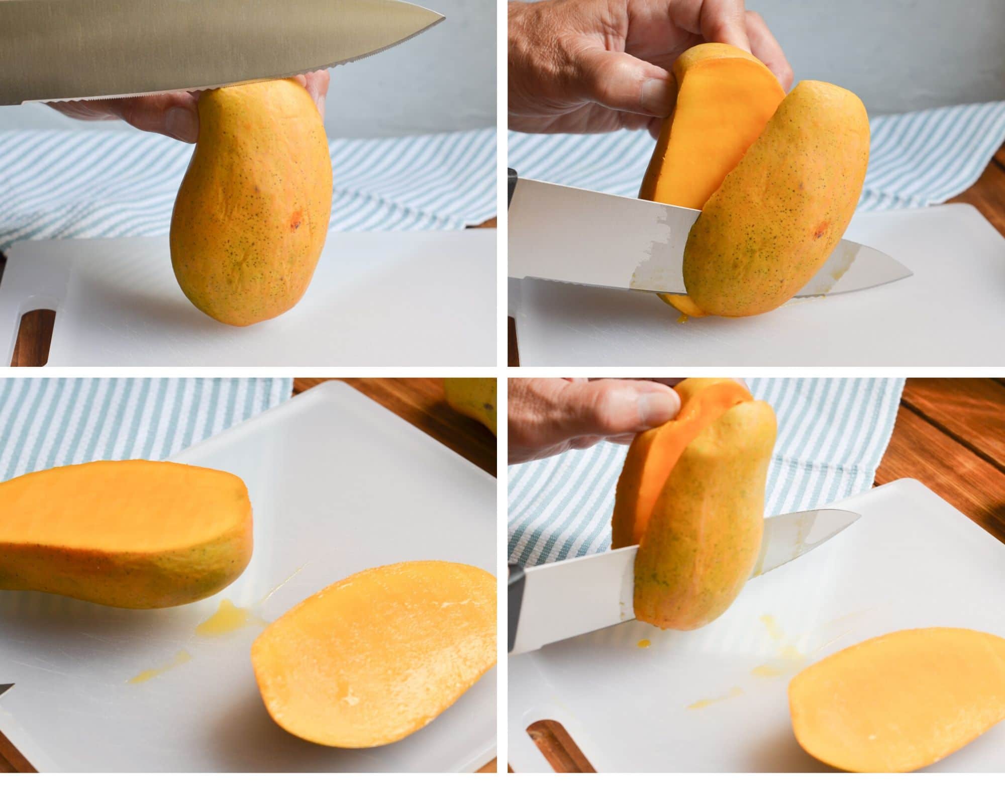 How to cut a mango step by step directions.