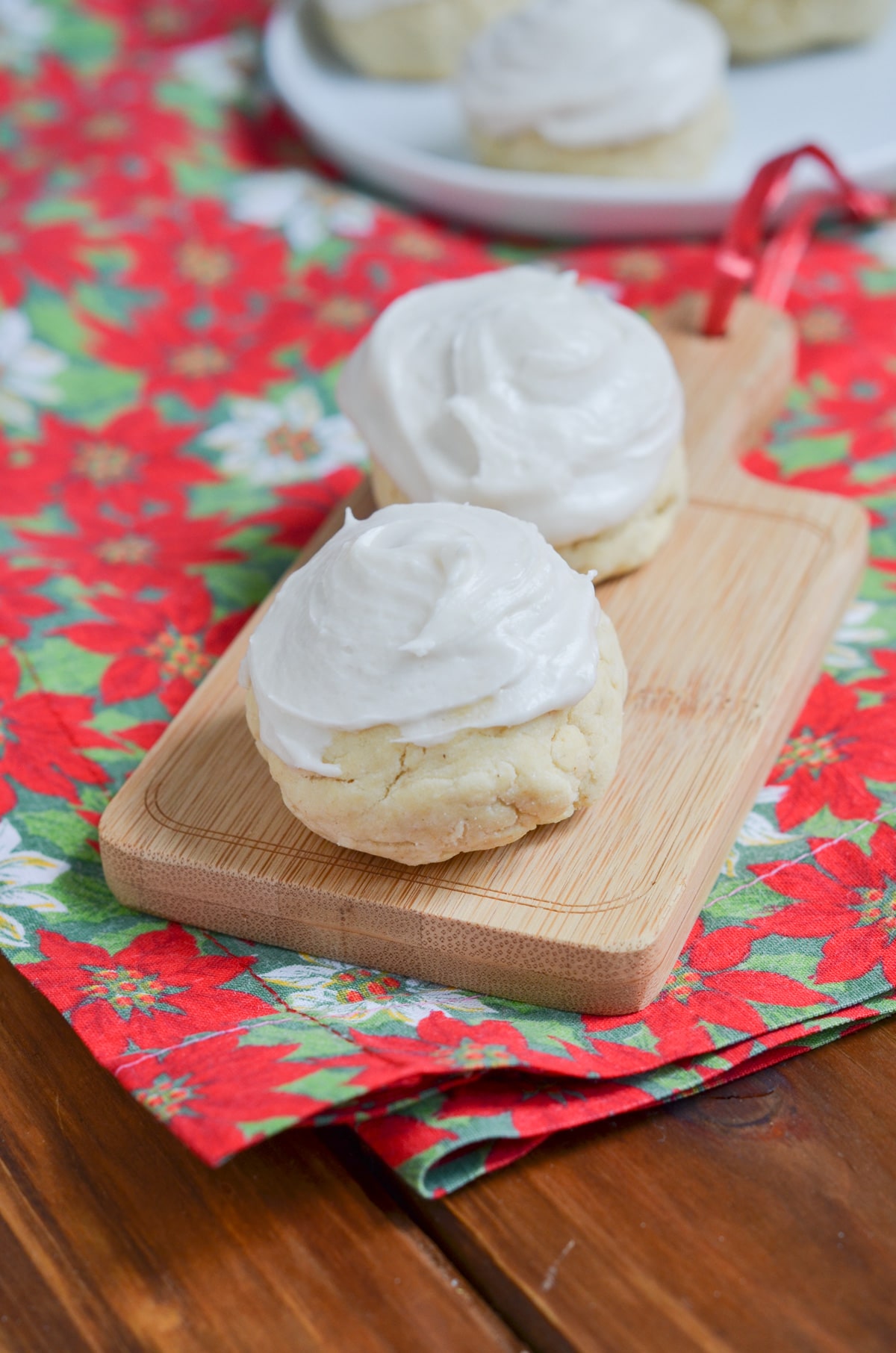 Italian Cookies on a wood board.