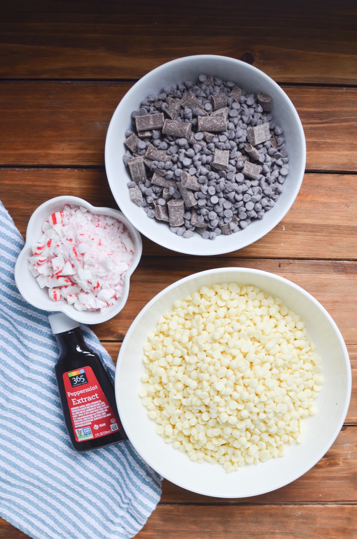 ingredients for peppermint bark.