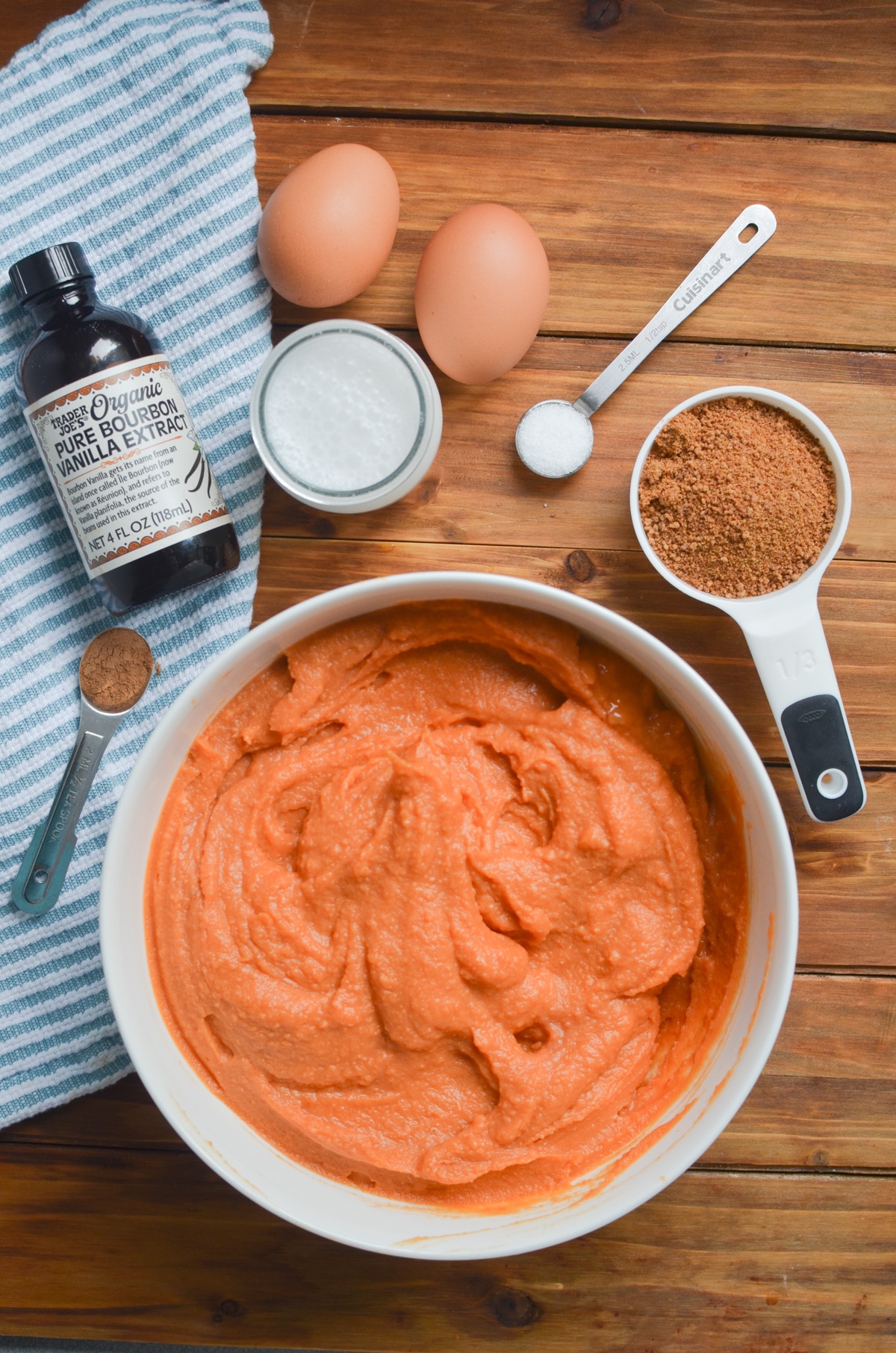 ingredients for sweet potatoes with marshmallows on the counter.