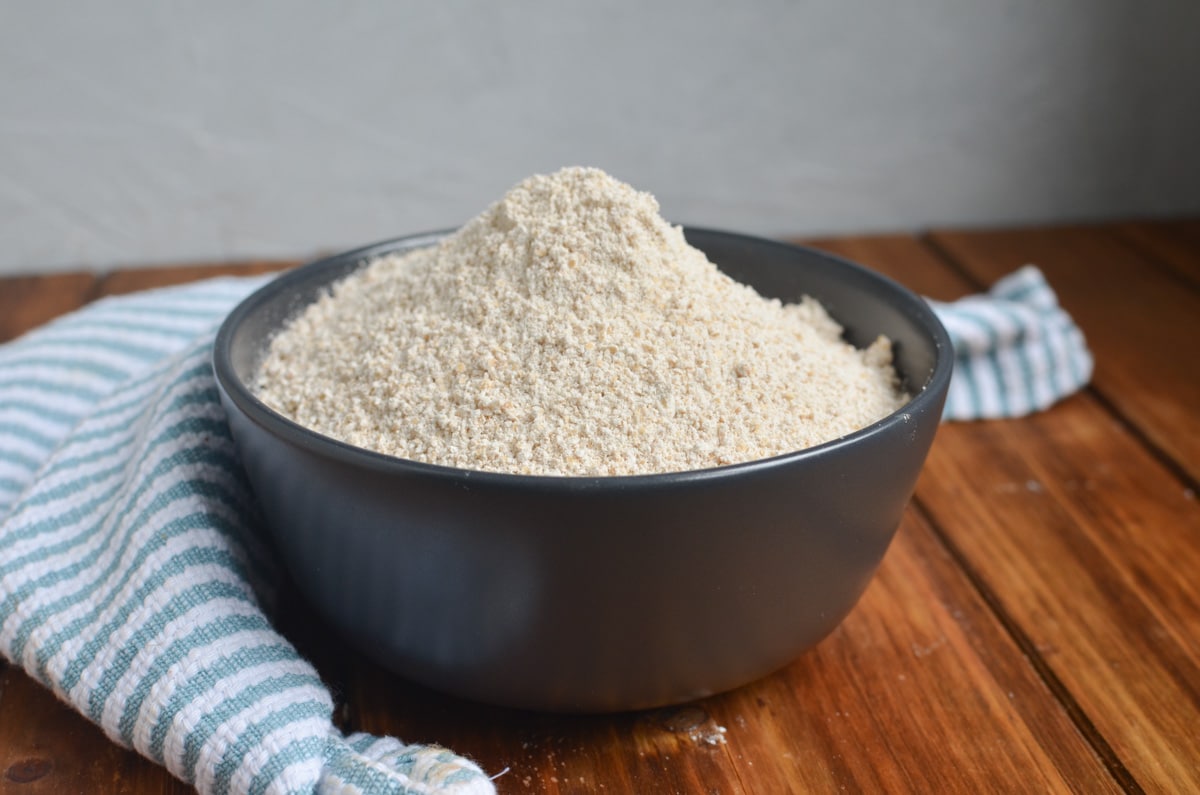 coconut flour in a bowl.