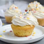 coconut flour cupcakes with frosting.