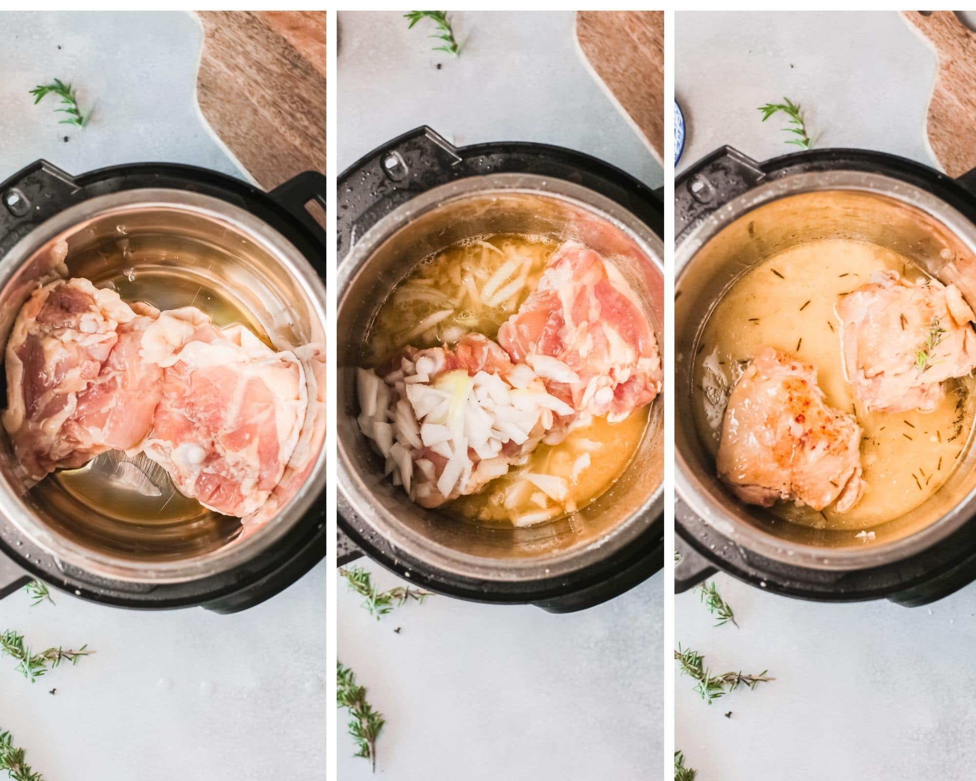 step by step directions in the instant pot.