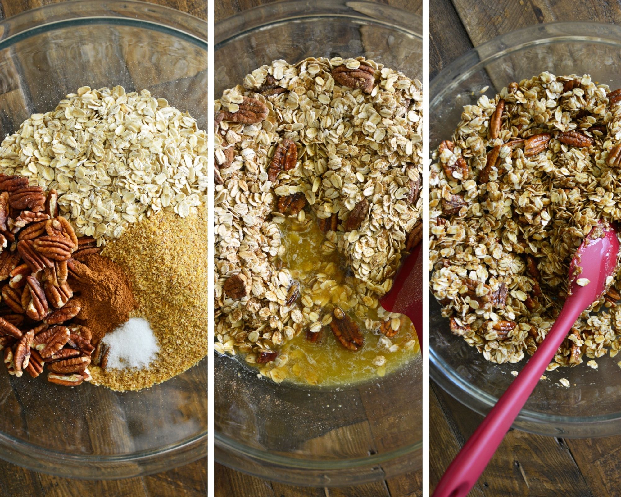 step by step directions for banana granola