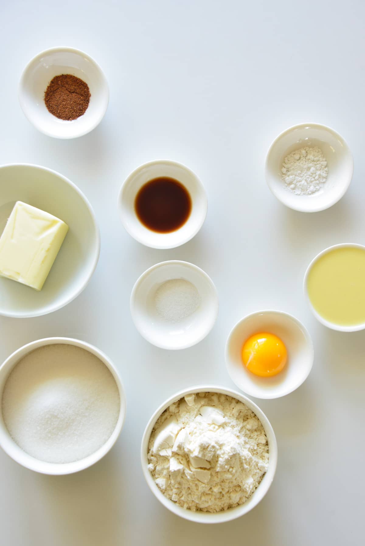 ingredients for eggnog cookies on counter.