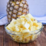 bowl of pineapple chunks.