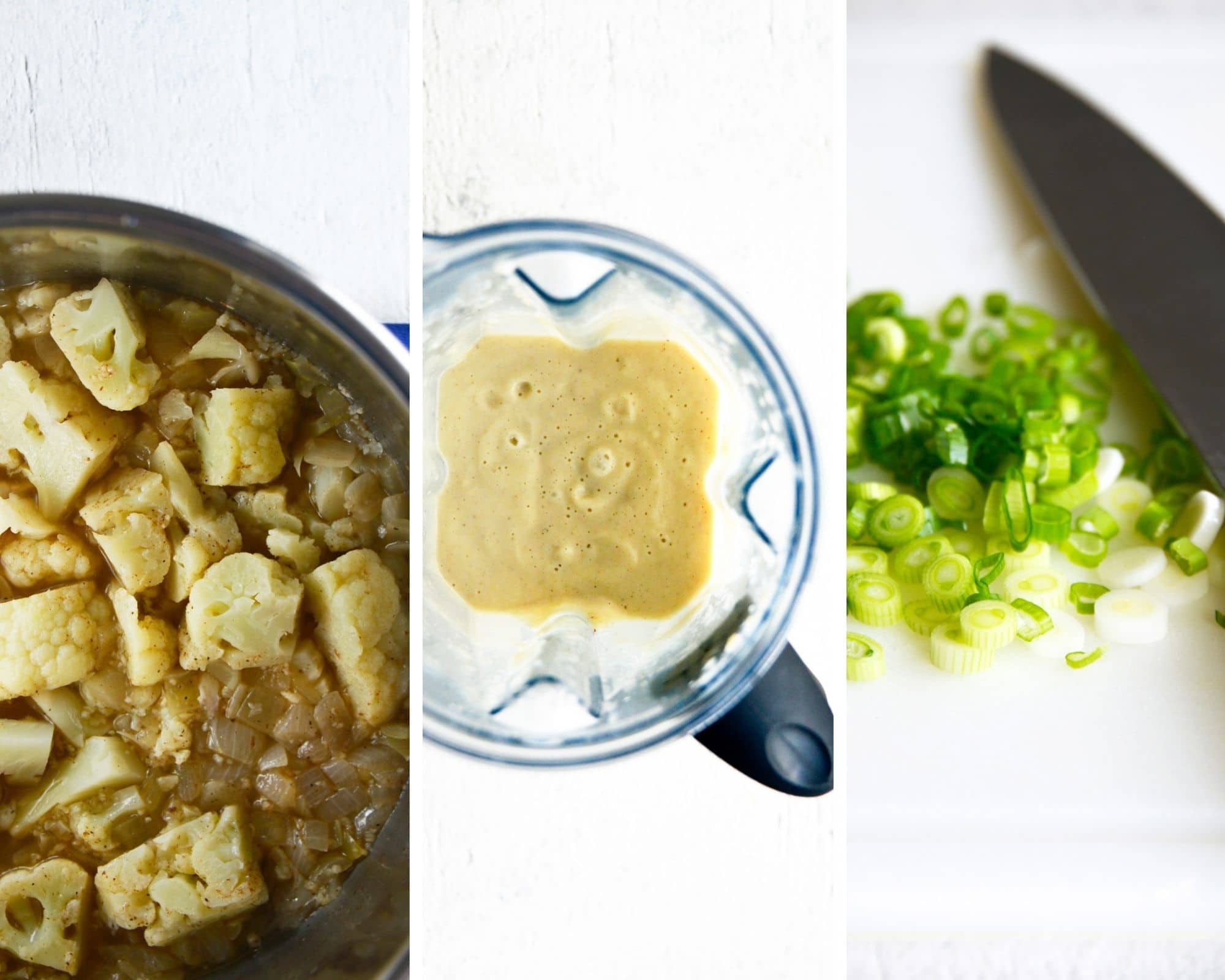 step by step photos for cauliflower soup.