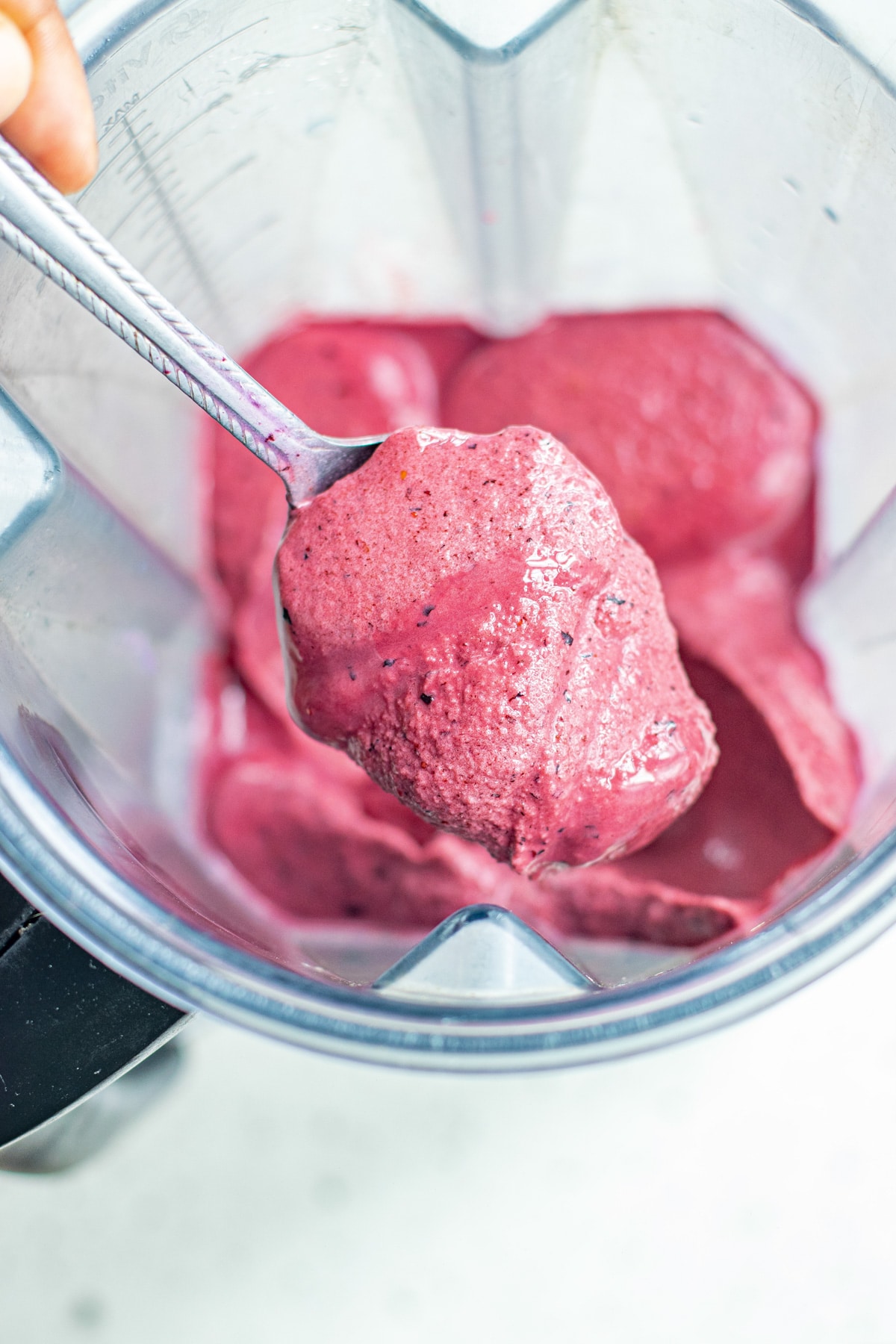 blueberry smoothie in the blender